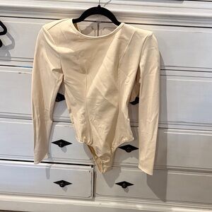 Zara Cream Long Sleeve Bodysuit